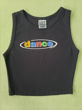 Vintage LAT Sportswear Black Cropped Dance Tank Top